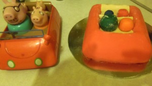 peppa pig car cake